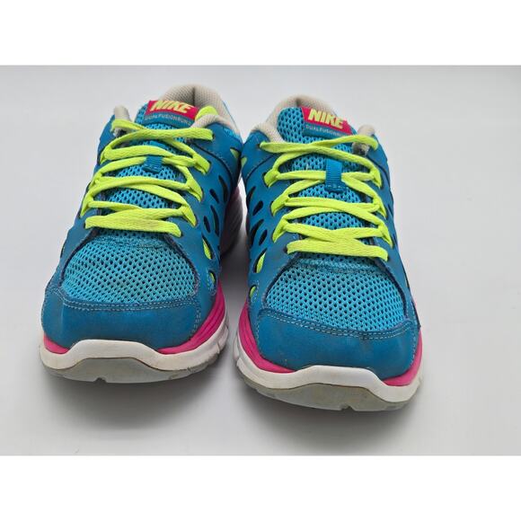 Nike Dual Fusion Run 2 Vivid Blue/Metallic Silver-Volt 599793-401 4Y - Picture 5 of 8